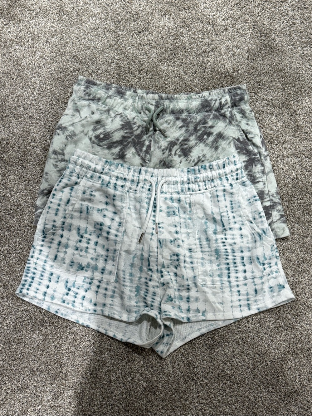 2 pairs womens Halston Studio tie-dye shorts size small & medium